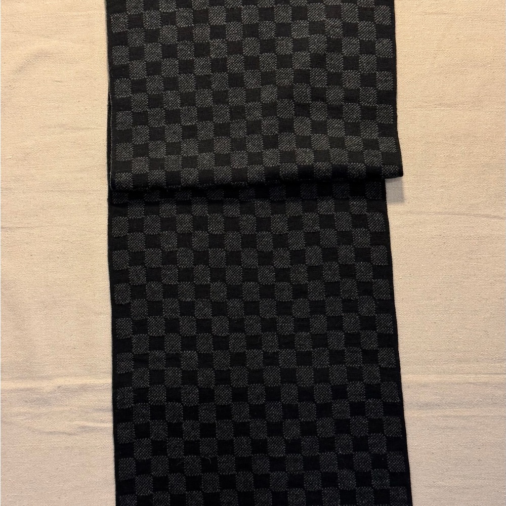 Louis Vuitton Scarf Neo Petit Damier M77988 Scarf Wool Black Men's [a Rank - Picture 3 of 7